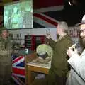 Bill looks at one of Nosher's photos on screen, The Debach Airfield 1940s Dance, Debach, Suffolk - 6th June 2009