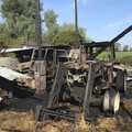 A destroyed tractor, A Fire at Valley Farm, Thrandeston, Suffolk - 24th June 2009