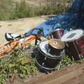 A random discarded drum kit, A Fire at Valley Farm, Thrandeston, Suffolk - 24th June 2009