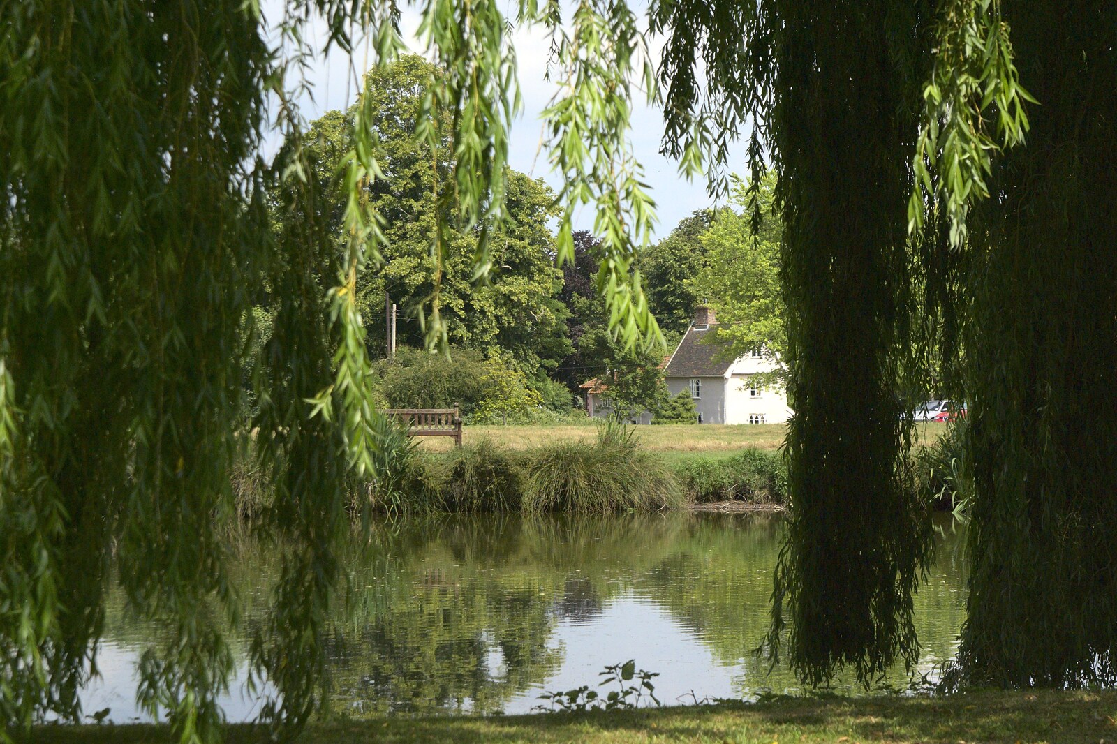 The view across the pond from Thrandeston Pig: A Hog Roast, Little Green, Thrandeston, Suffolk - 29th June 2009