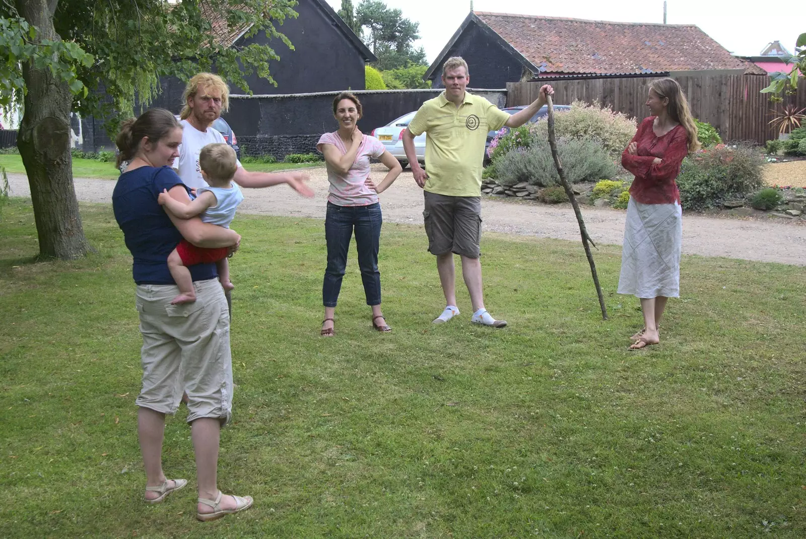 Bill's got a big stick, from Thrandeston Pig: A Hog Roast, Little Green, Thrandeston, Suffolk - 29th June 2009