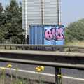 The BSCC at Wingfield, and The BBs at New Buckenham, Norfolk - 3rd July 2009, A graffiti'd container on the A14