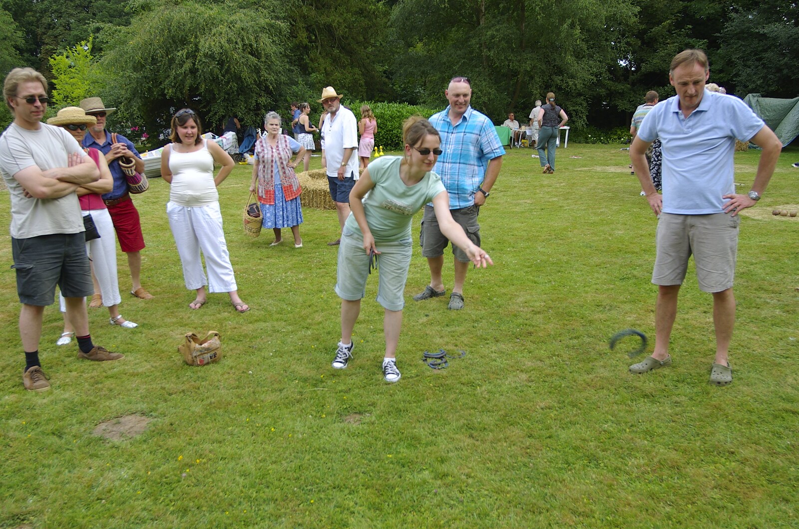 Suey does the horseshoe toss from The Brome Village Fête, Brome, Suffolk - 4th July 2009
