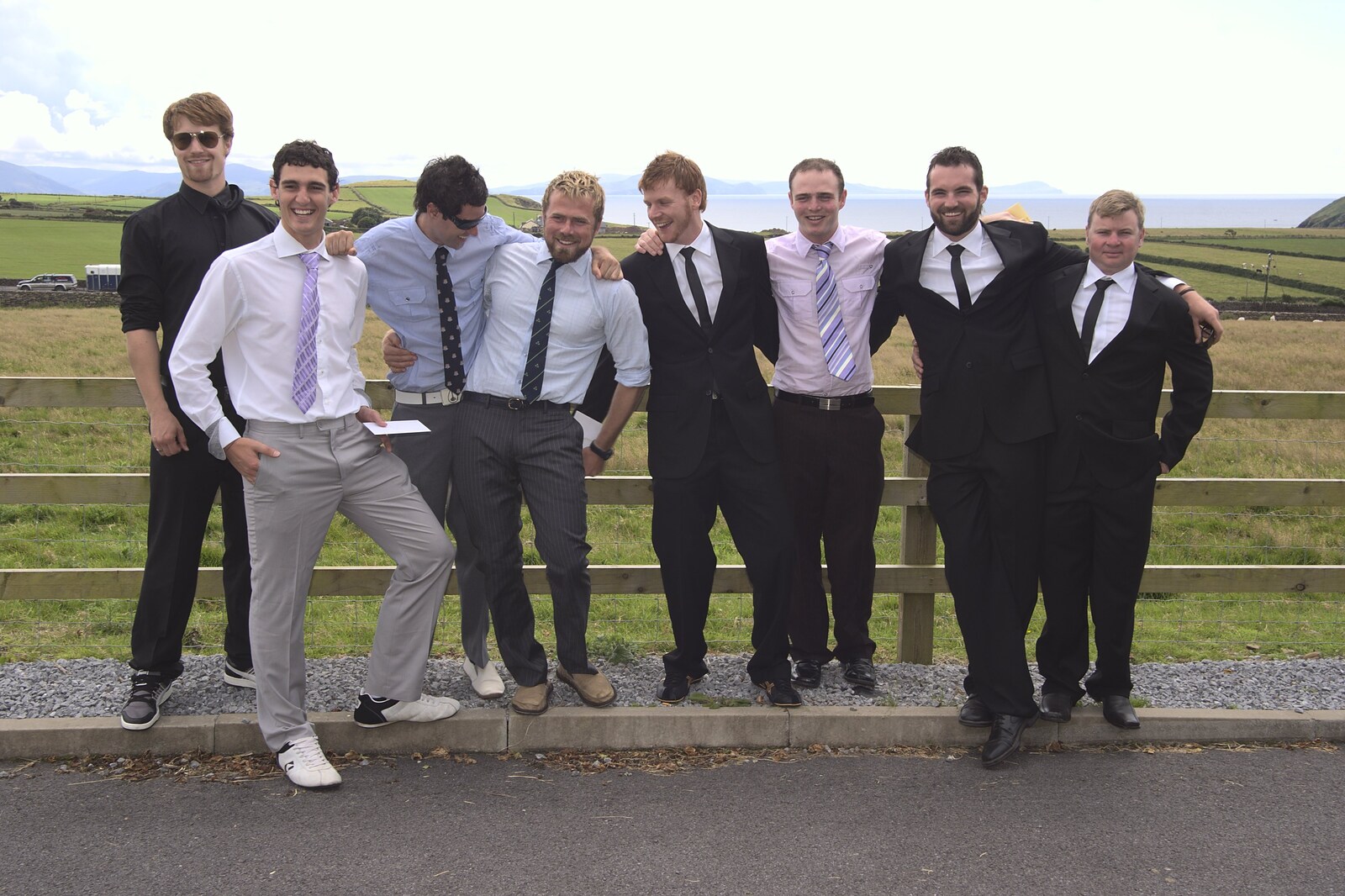 The wedding lads from Julie and Cameron's Wedding, Ballintaggart House, Dingle - 24th July 2009