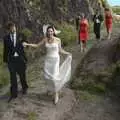 Cameron and Julie walk down to the sea, Julie and Cameron's Wedding, Ballintaggart House, Dingle - 24th July 2009