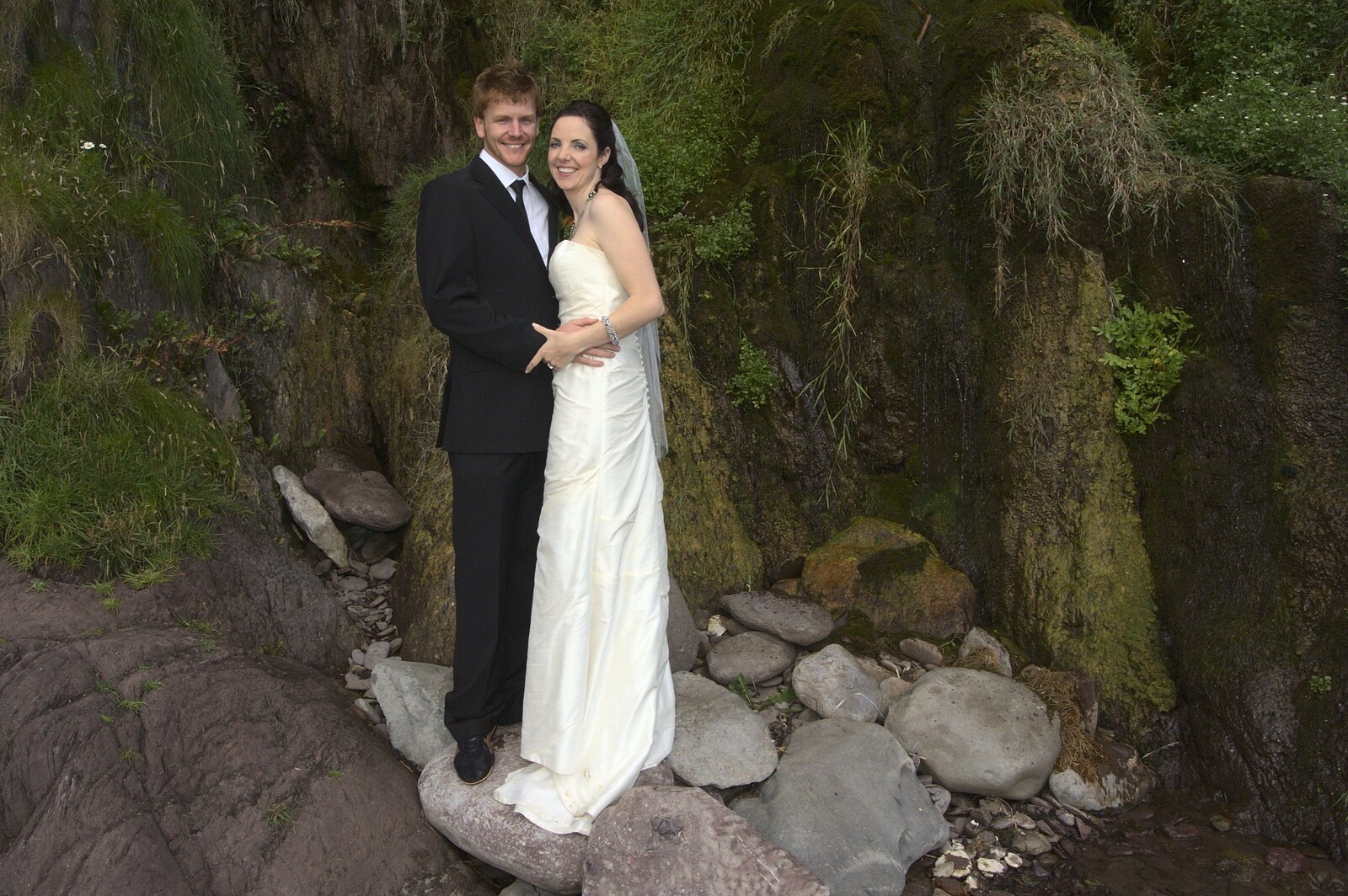 A photo on the rocks from Julie and Cameron's Wedding, Ballintaggart House, Dingle - 24th July 2009