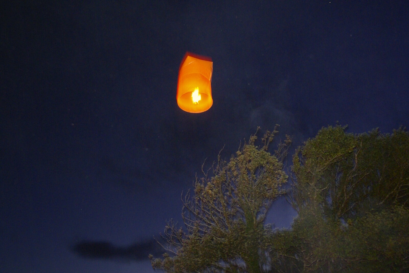 A lantern floats off from Julie and Cameron's Wedding, Ballintaggart House, Dingle - 24th July 2009