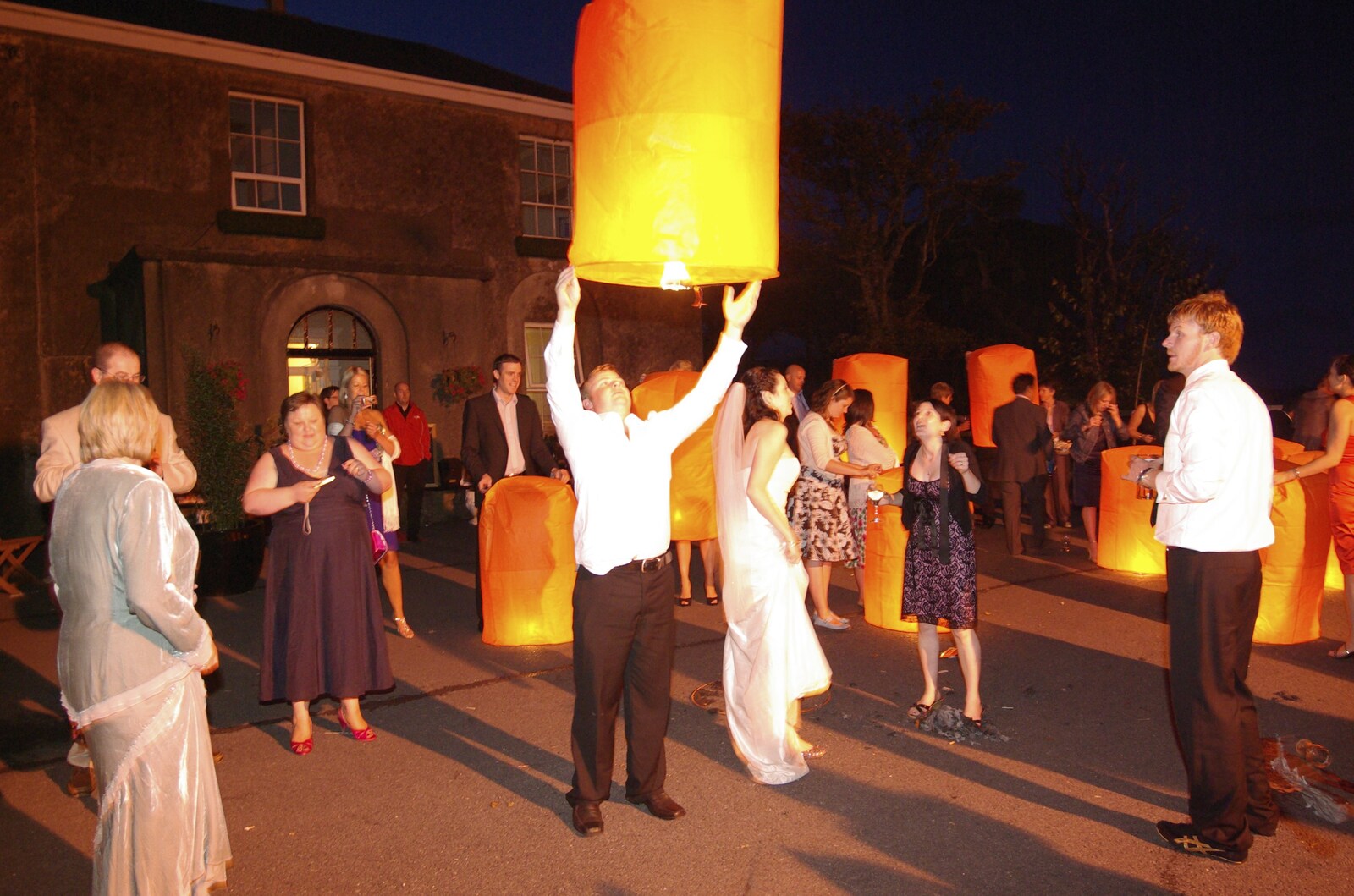 Another lantern is ready to go from Julie and Cameron's Wedding, Ballintaggart House, Dingle - 24th July 2009