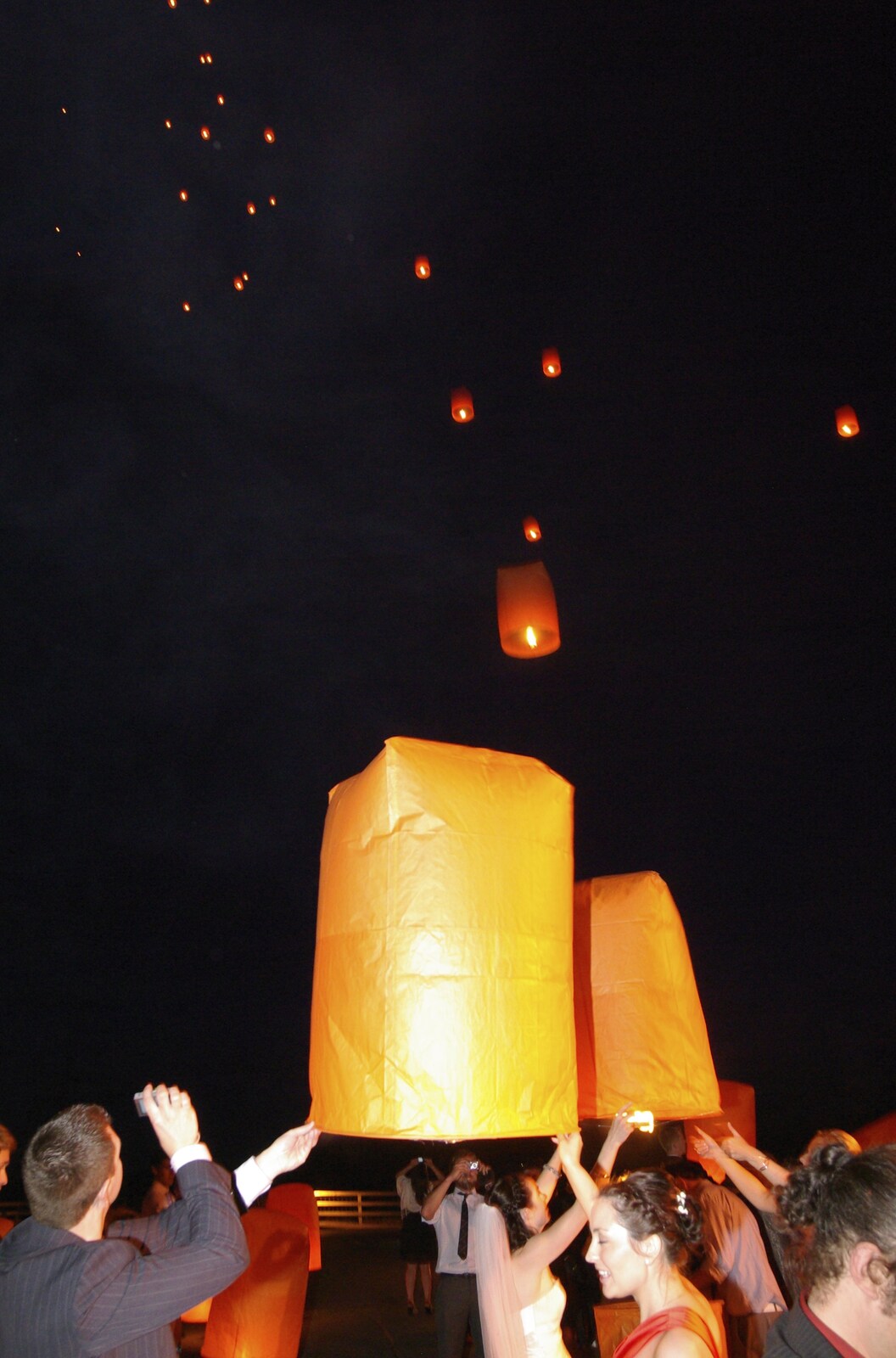 A load of lanterns float off from Julie and Cameron's Wedding, Ballintaggart House, Dingle - 24th July 2009