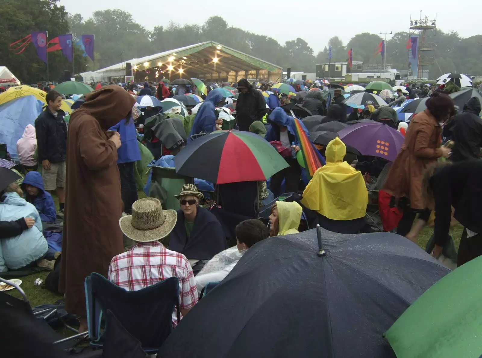 The rain moves in, from The Cambridge Folk Festival, Cherry Hinton Hall, Cambridge - 1st August 2009