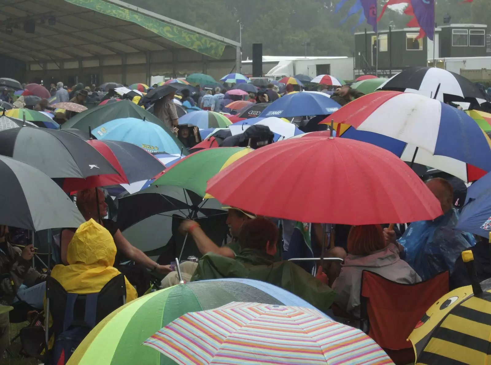 Massed umbrellas, from The Cambridge Folk Festival, Cherry Hinton Hall, Cambridge - 1st August 2009