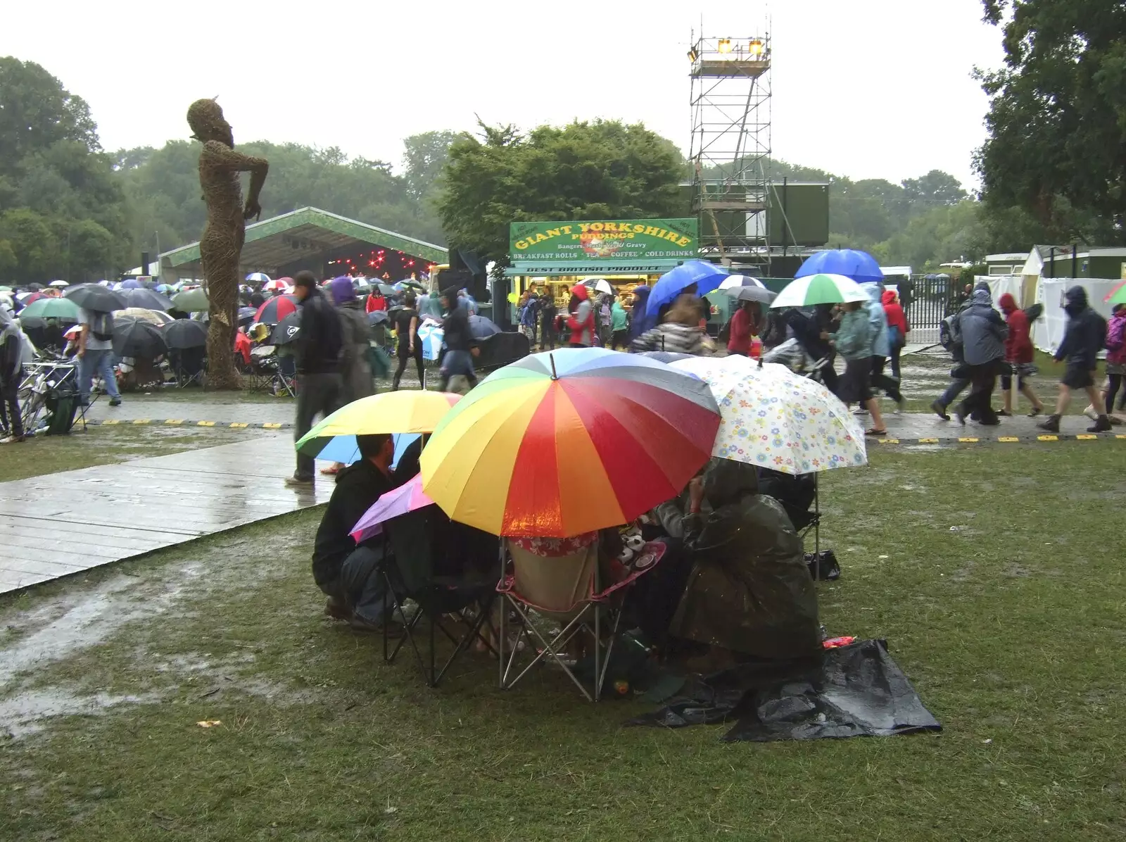 A cluster of umbrellas, from The Cambridge Folk Festival, Cherry Hinton Hall, Cambridge - 1st August 2009