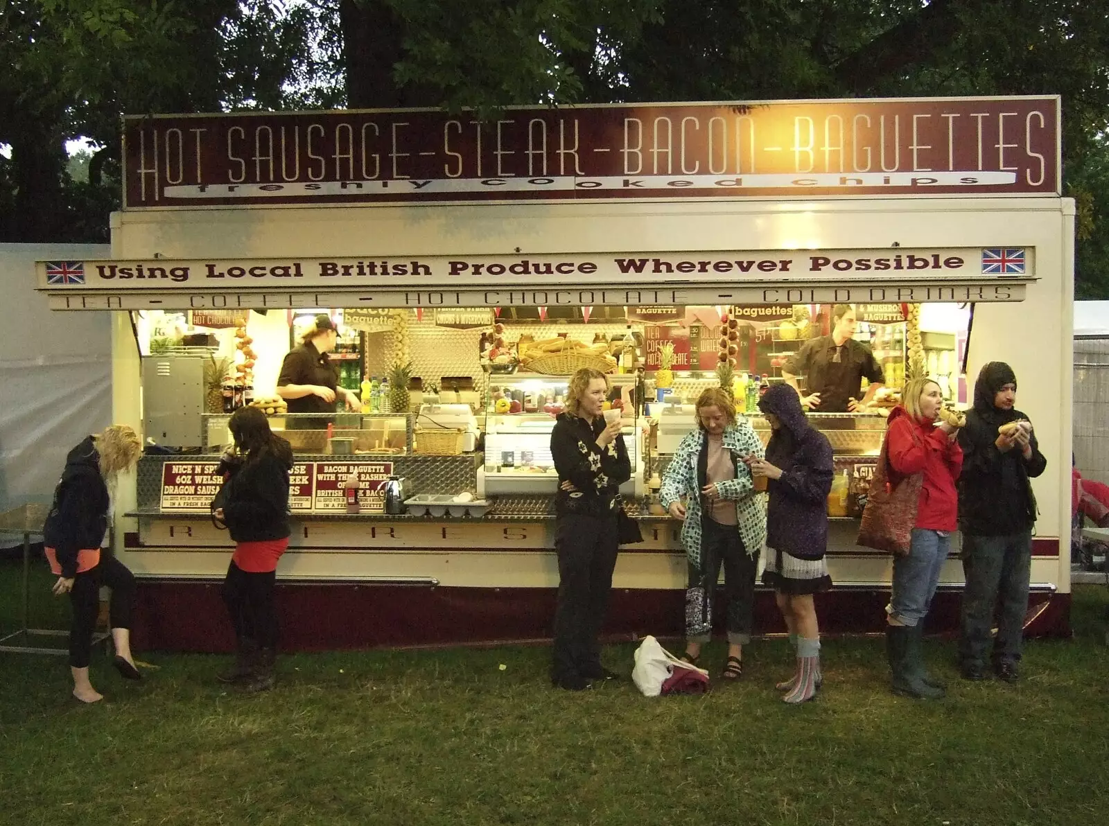 A warmly-lit oasis of food, from The Cambridge Folk Festival, Cherry Hinton Hall, Cambridge - 1st August 2009