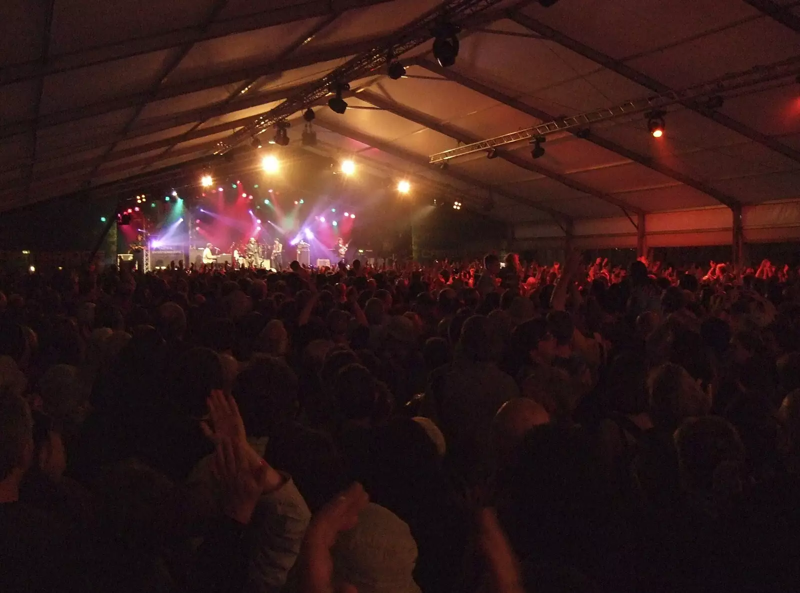 The crowd in the main stage tent, from The Cambridge Folk Festival, Cherry Hinton Hall, Cambridge - 1st August 2009