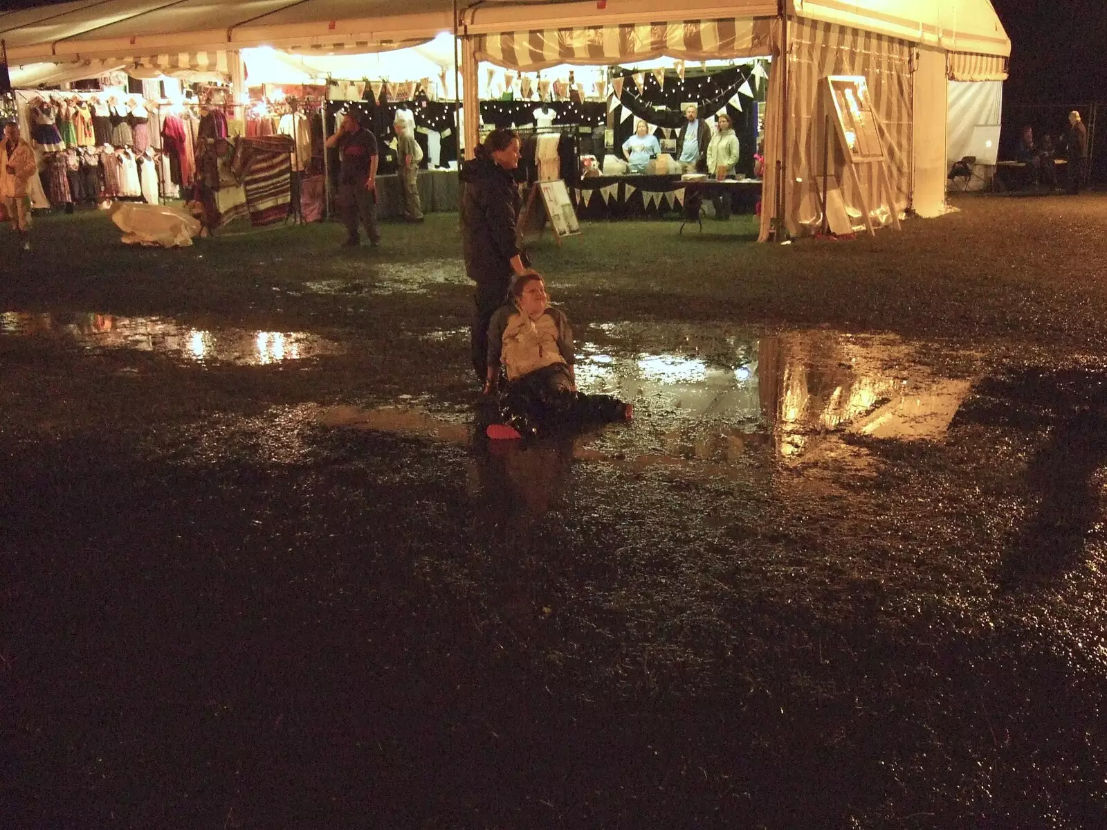 Some girls go for a bit of a swim, from The Cambridge Folk Festival, Cherry Hinton Hall, Cambridge - 1st August 2009