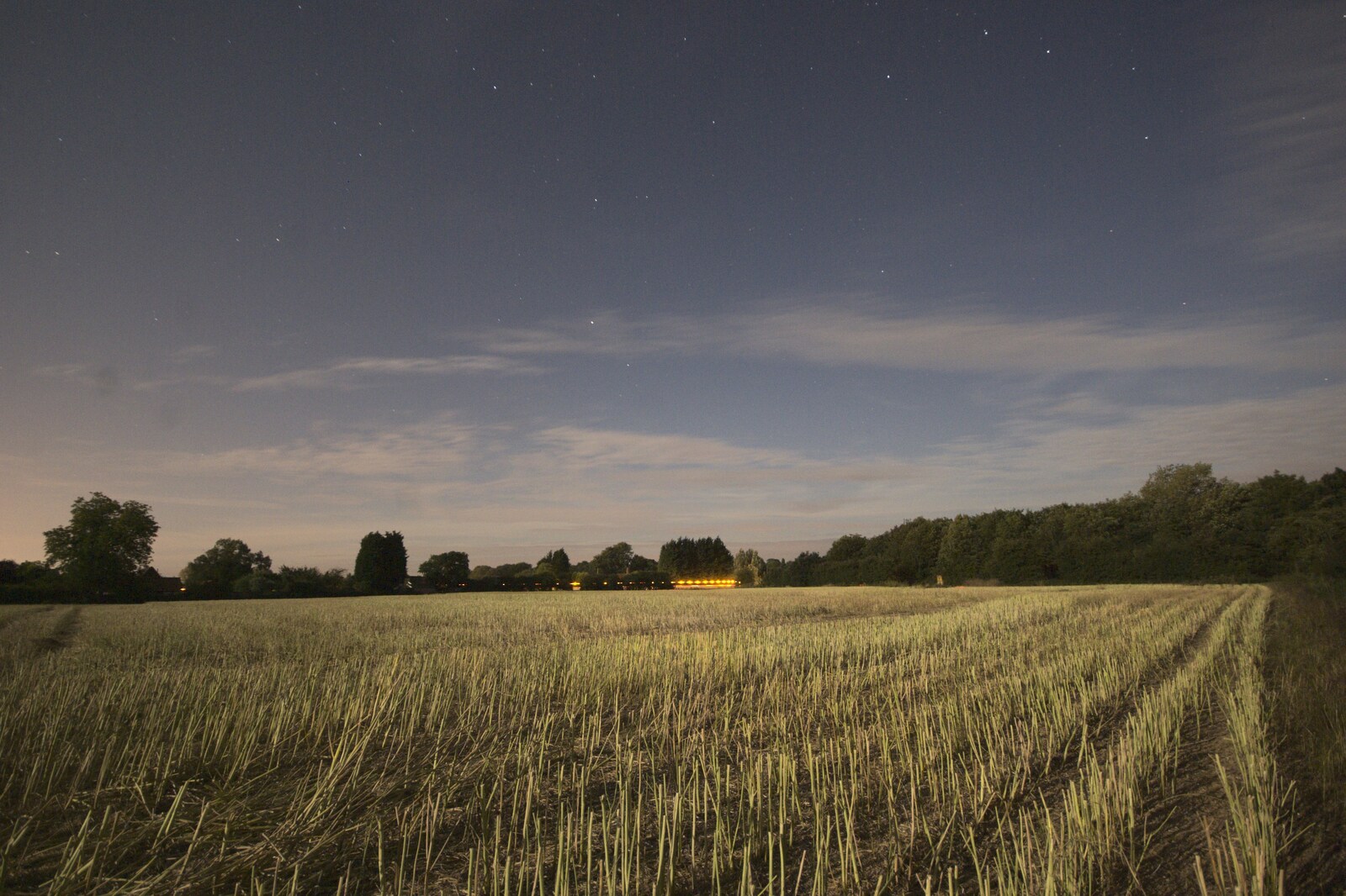Oilseed stubble in the moonlight from New Kittens and Moonlit Fields, Brome, Suffolk - 11th August 2009