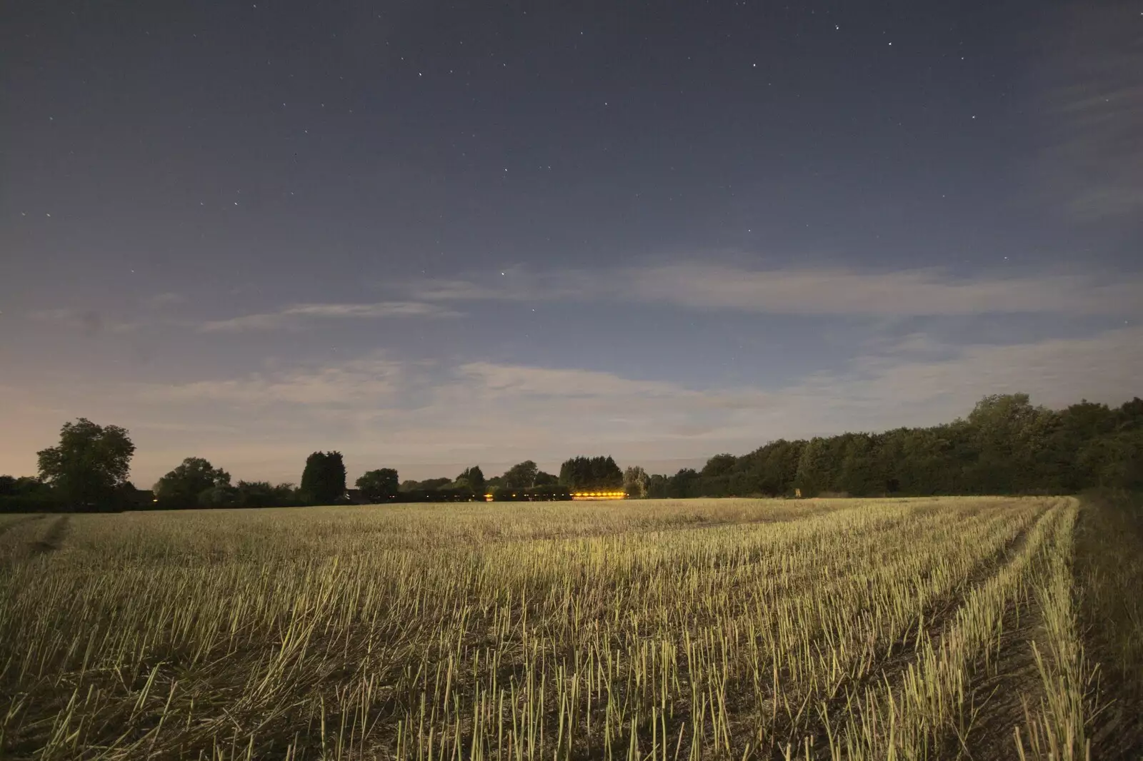 Oilseed stubble in the moonlight, from New Kittens and Moonlit Fields, Brome, Suffolk - 11th August 2009