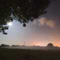 The full moon, and a moon-bow, towards the right, New Kittens and Moonlit Fields, Brome, Suffolk - 11th August 2009