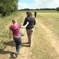 Emily chucks sticky burrs onto Isobel, Emily and The Old Chap Visit, Brome, Suffolk - 29th August 2009