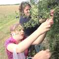 We stop to pick sloes for a bit, Emily and The Old Chap Visit, Brome, Suffolk - 29th August 2009