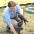 A girl with a kestrel, The Eye Show and the Red Arrows, Palgrave, Suffolk - 31st August 2009