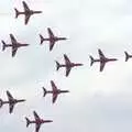 The Red Arrows in Concorde formation, The Eye Show and the Red Arrows, Palgrave, Suffolk - 31st August 2009