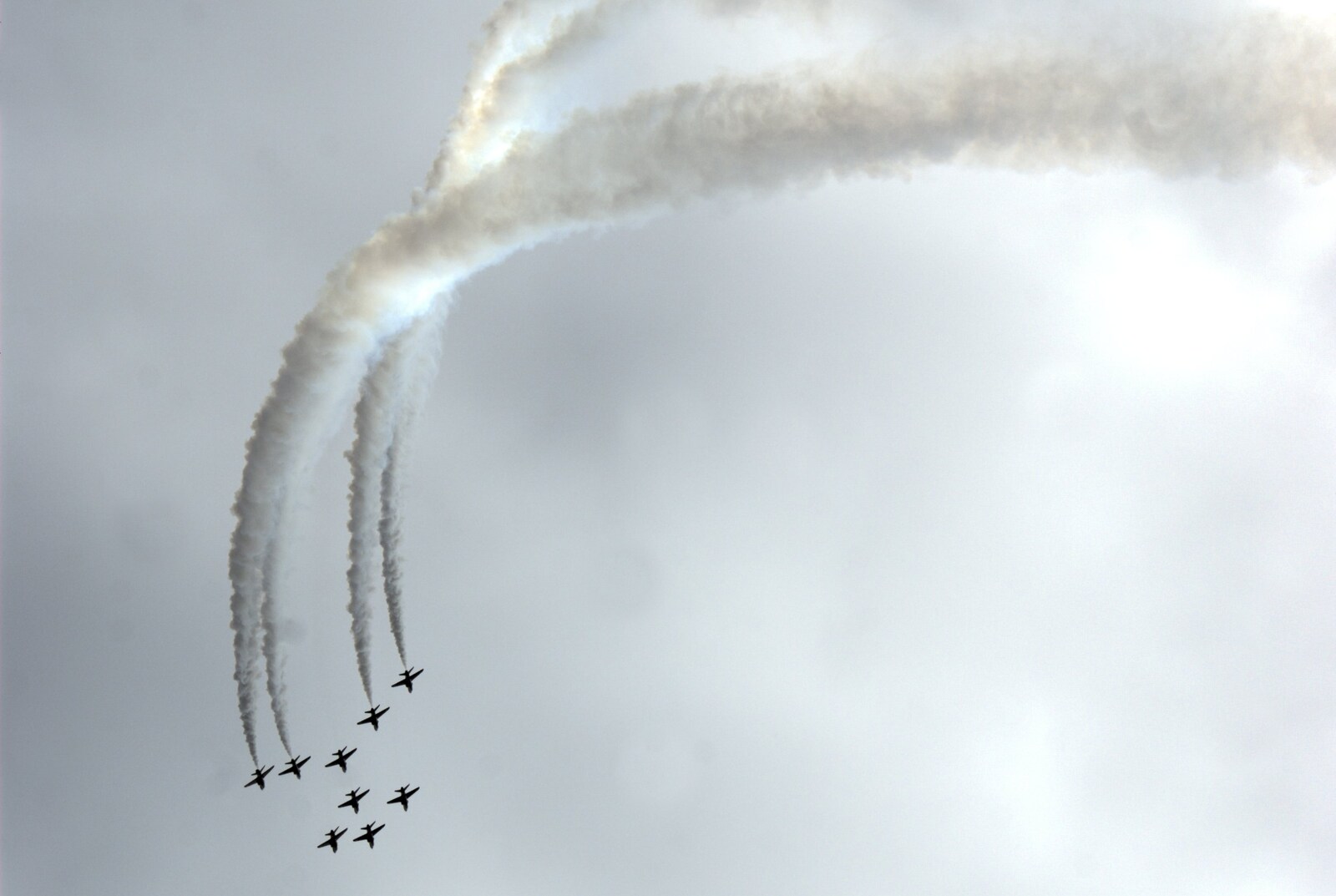 The Reds roll over in Apollo formation from The Eye Show and the Red Arrows, Palgrave, Suffolk - 31st August 2009