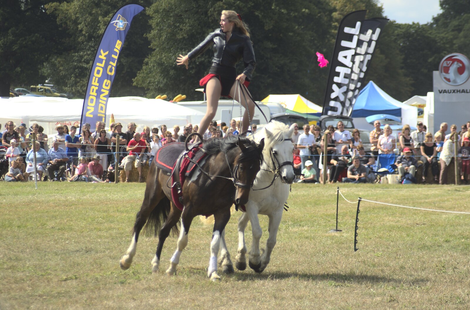 Roman riding around the show ring from The Eye Show and the Red Arrows, Palgrave, Suffolk - 31st August 2009