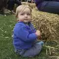 Hanging out by a straw bale, Harvest Festival at Jimmy's Farm, Wherstead, Suffolk - 12th September 2009