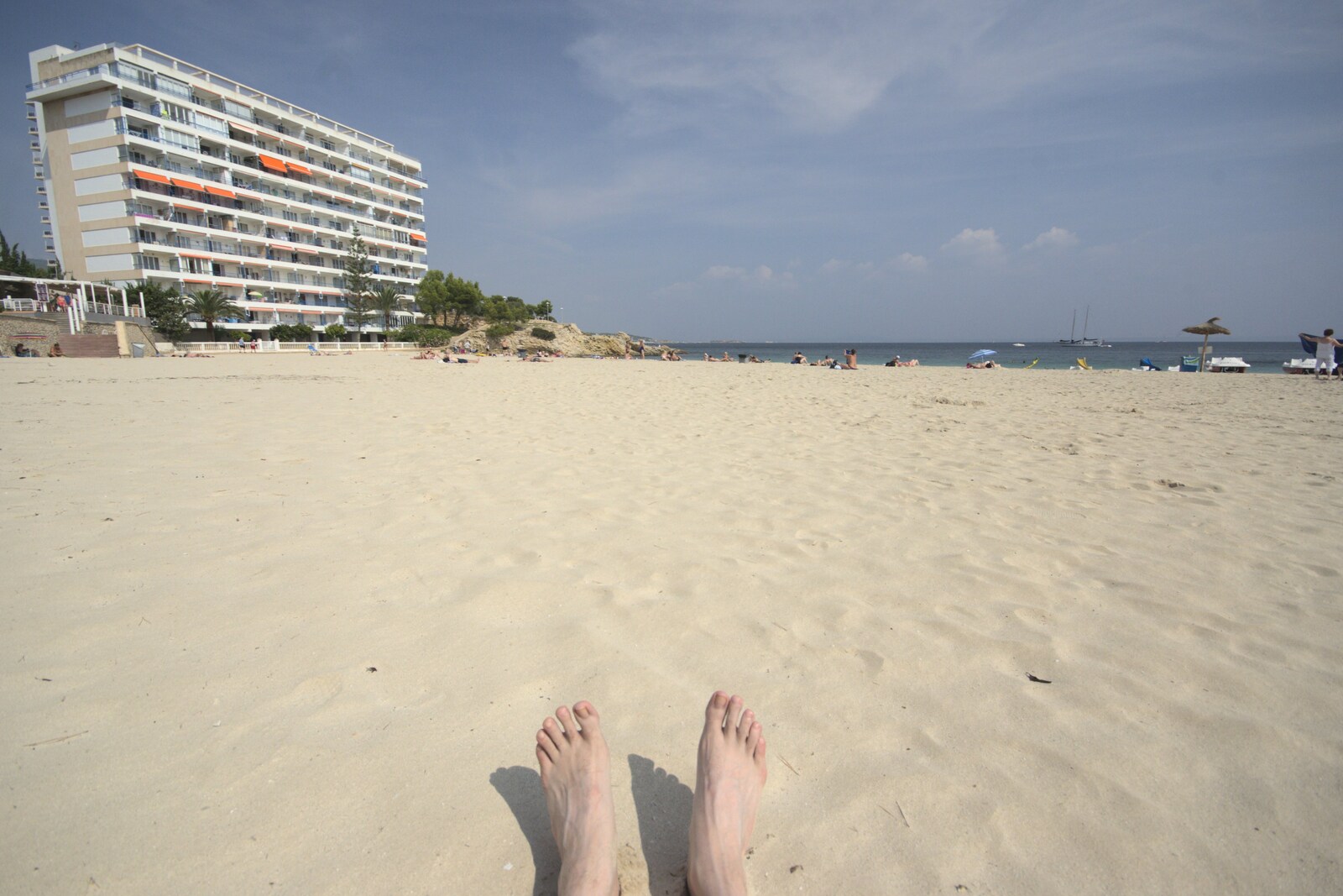 Nosher's feet on the beach from A Postcard From Palmanova, Mallorca, Spain - 21st September 2009
