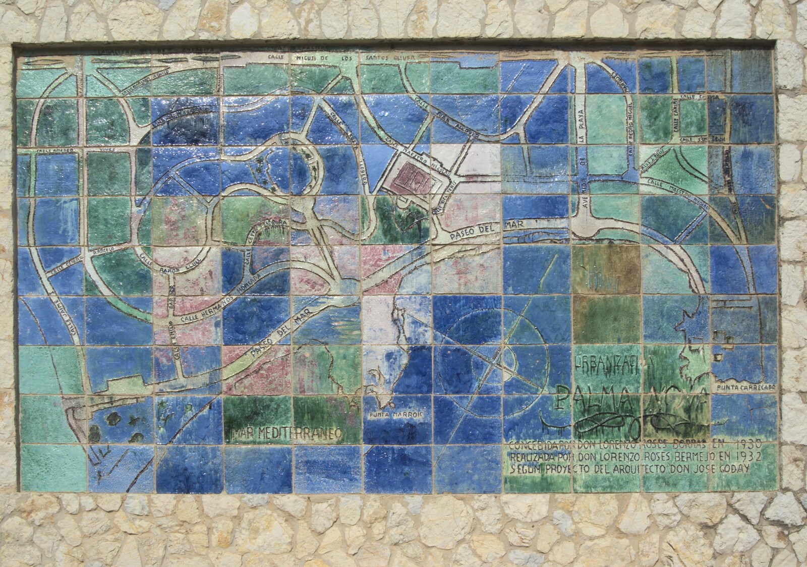 A tiled map of Palmanova from A Postcard From Palmanova, Mallorca, Spain - 21st September 2009