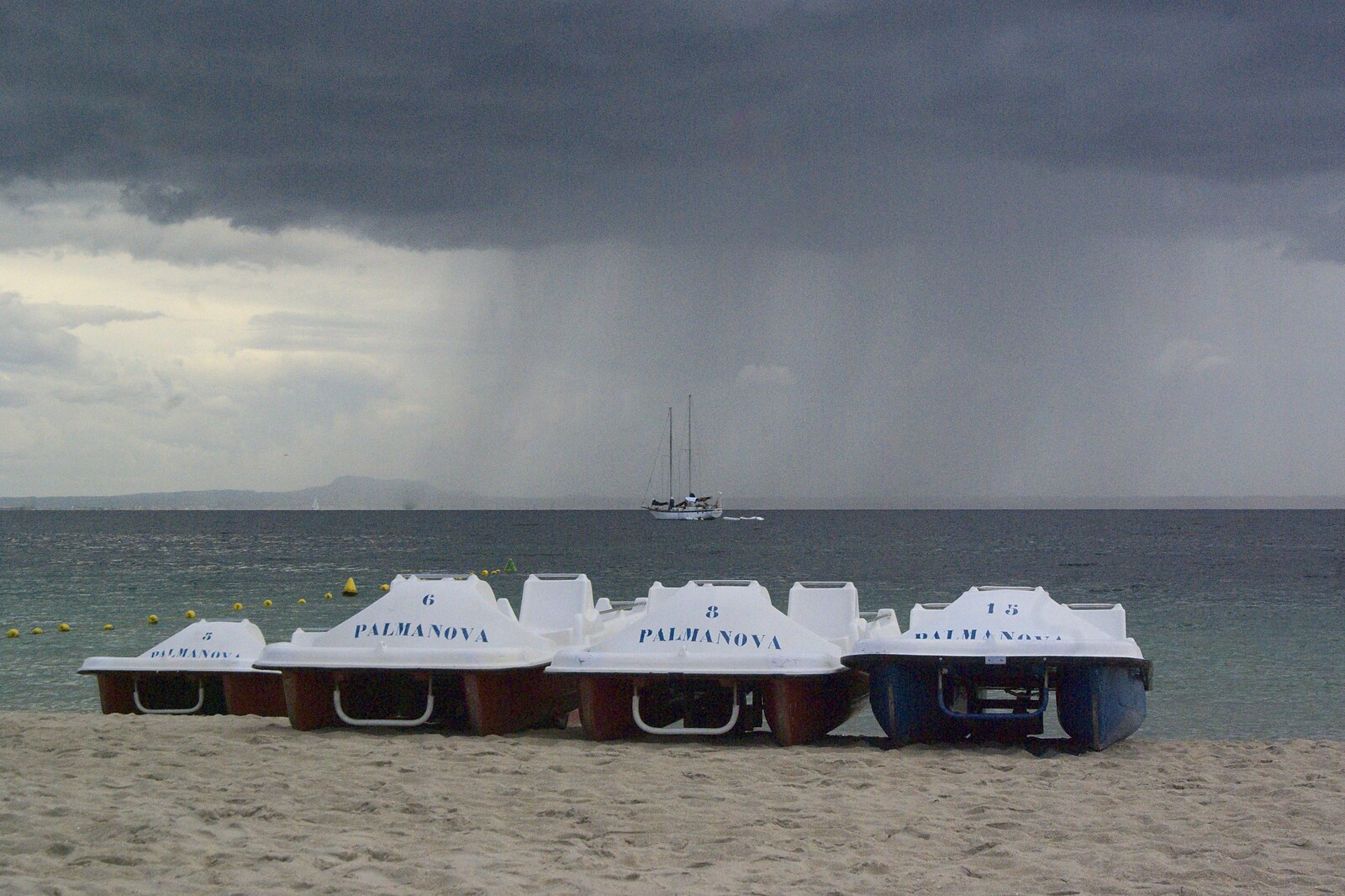 A wall of rain moves in from A Postcard From Palmanova, Mallorca, Spain - 21st September 2009