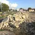 Piles of crushed concrete on Victoria Road, Fred's Party at the Pub, The Swan Inn, Brome, Suffolk - 11th October 2009