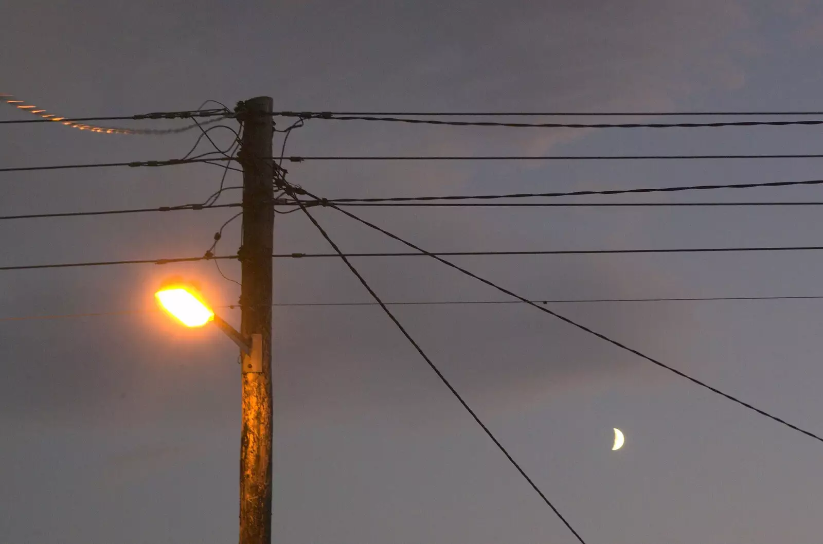 Streetlight and telegraph pole, from A Trip to Evelyn and Louise's, Monkstown Farm, County Dublin, Ireland - October 25th 2009