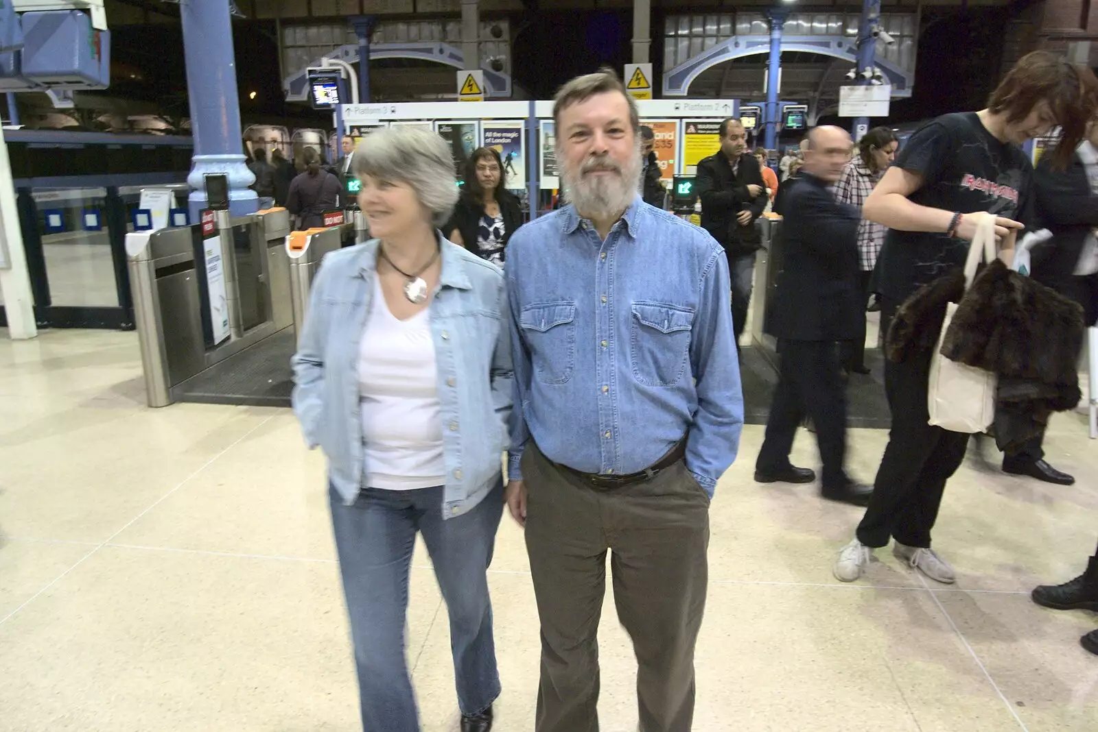 Gloria and Benny hang around at Norwich station, from The Norfolk and Norwich CAMRA Beer Festival, and Apple Picking, Norfolk and Suffolk - 26th October 2009