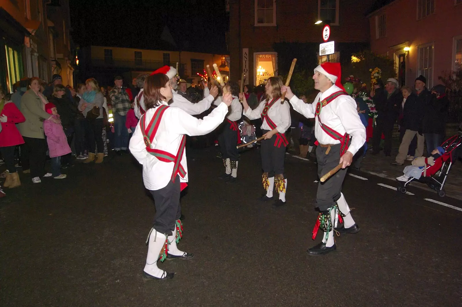 The Hoxon Hundred dance with sticks, from Bartrums Dereliction, and The Christmas Lights, Diss and Eye, Norfolk and Suffolk - 4th December 2009