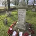 The War Memorial is still kept neat and tidy, Fred in Amandines, and The Derelict Church of St. Mary, Tivetshall, Norfolk - 13th December 2009