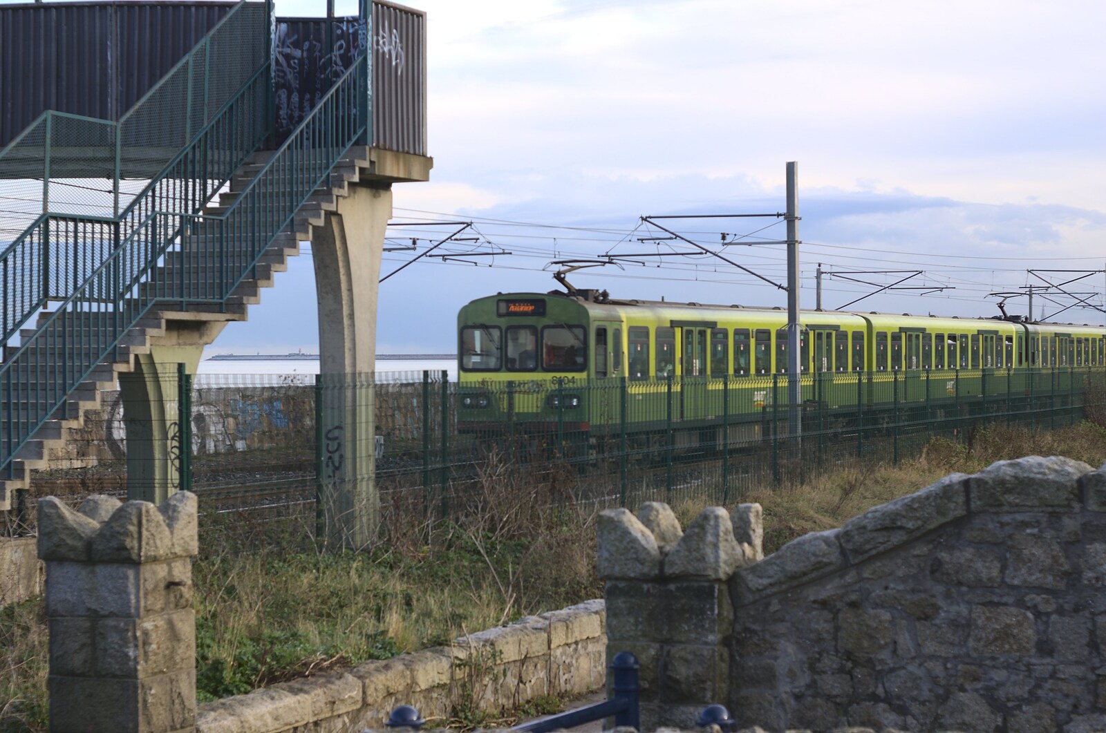 A DART train rumbles past from Christmas at Number 19, Blackrock, County Dublin, Ireland - 25th December 2009