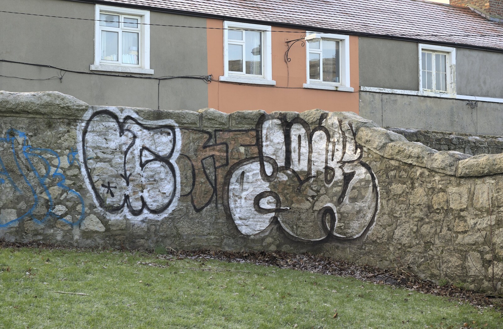 Graffiti on a wall from Christmas at Number 19, Blackrock, County Dublin, Ireland - 25th December 2009