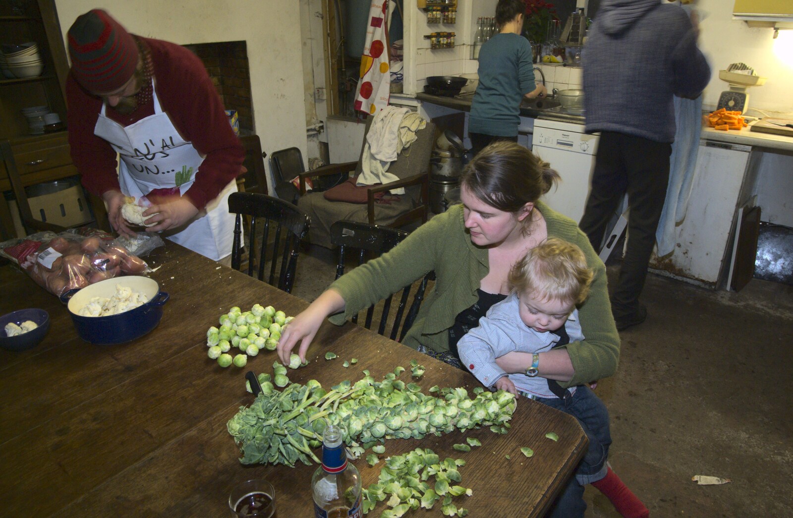 Fred helps out with the Sprouts on a Stick extraction from Christmas at Number 19, Blackrock, County Dublin, Ireland - 25th December 2009
