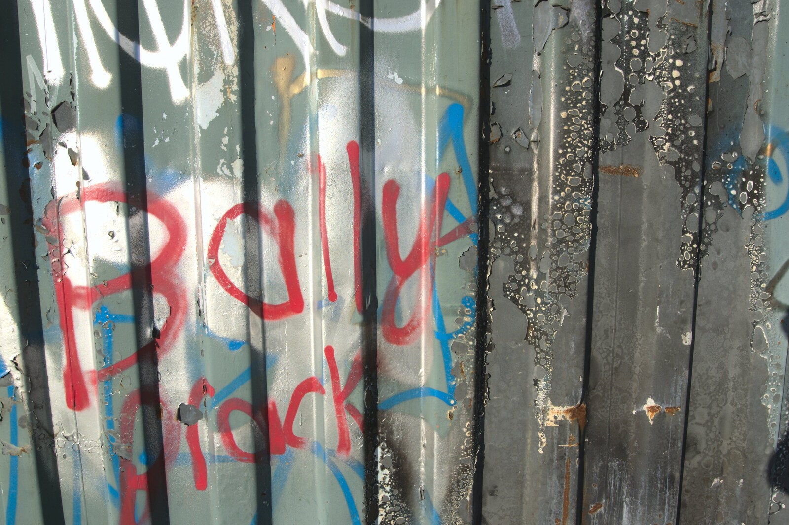 The Bally Brack massive have tagged a container from Monkstown Graffiti and Dereliction, County Dublin, Ireland - 26th December 2009