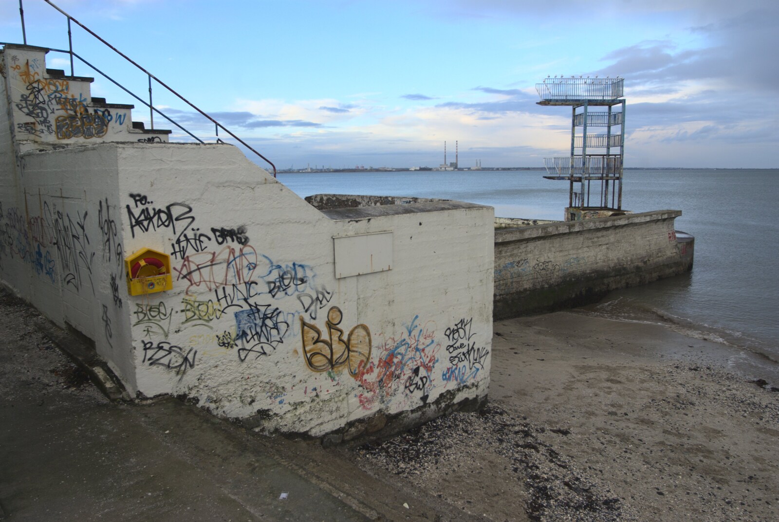 Blackrock Baths and the Winkies from Monkstown Graffiti and Dereliction, County Dublin, Ireland - 26th December 2009