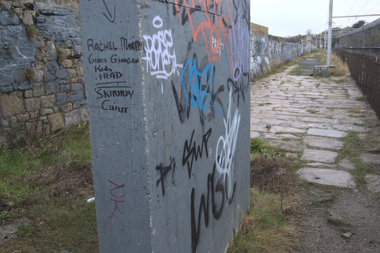 Graffiti on a concrete block from Monkstown Graffiti and Dereliction, County Dublin, Ireland - 26th December 2009
