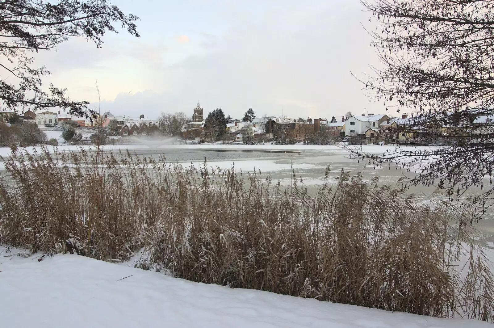 At 7:45am - Diss and the Mere, from A Snowy Miscellany, Diss, Norfolk - 9th January 2010