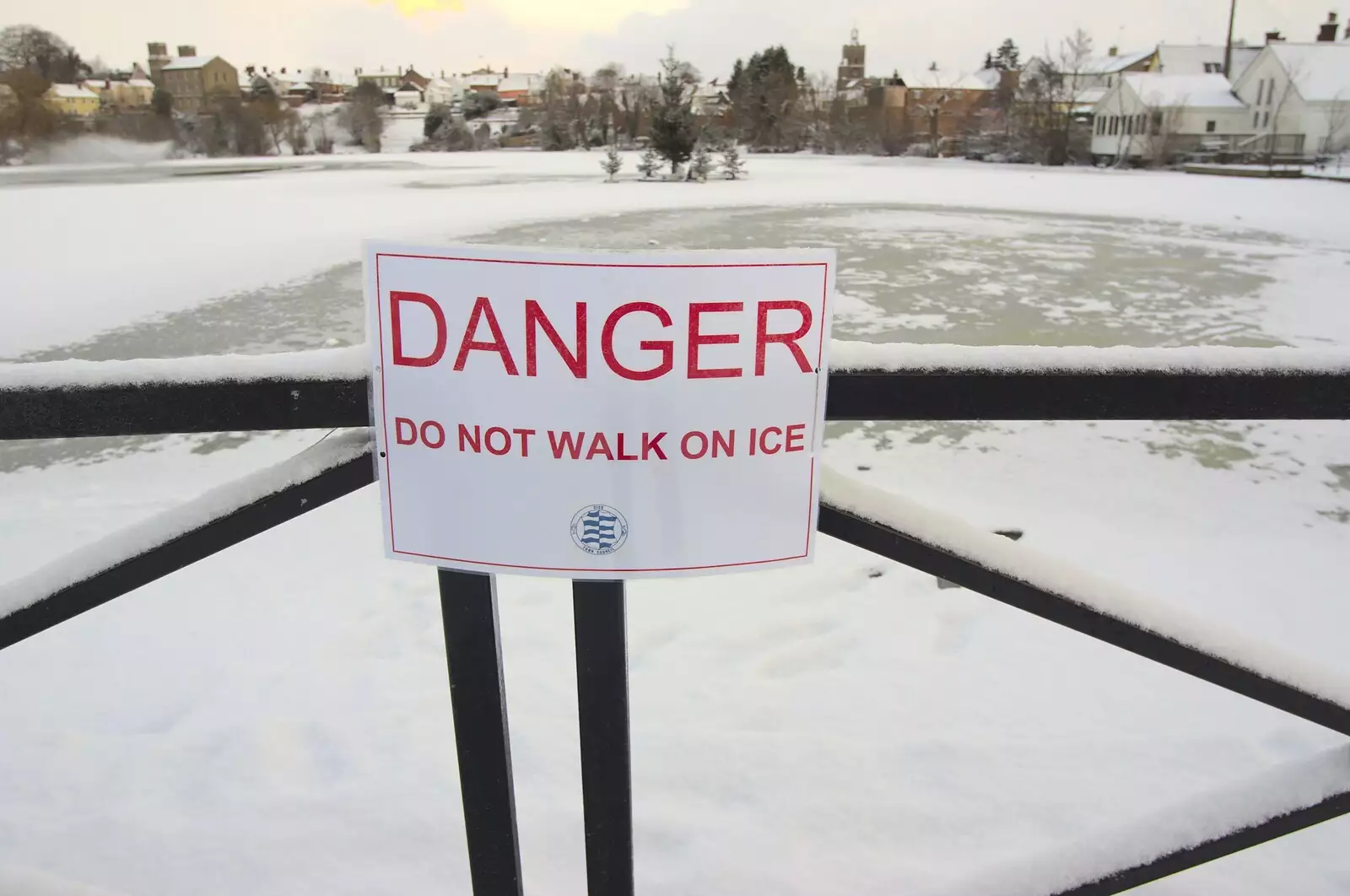 Look carefully, and there are footprints on the Mere, from A Snowy Miscellany, Diss, Norfolk - 9th January 2010