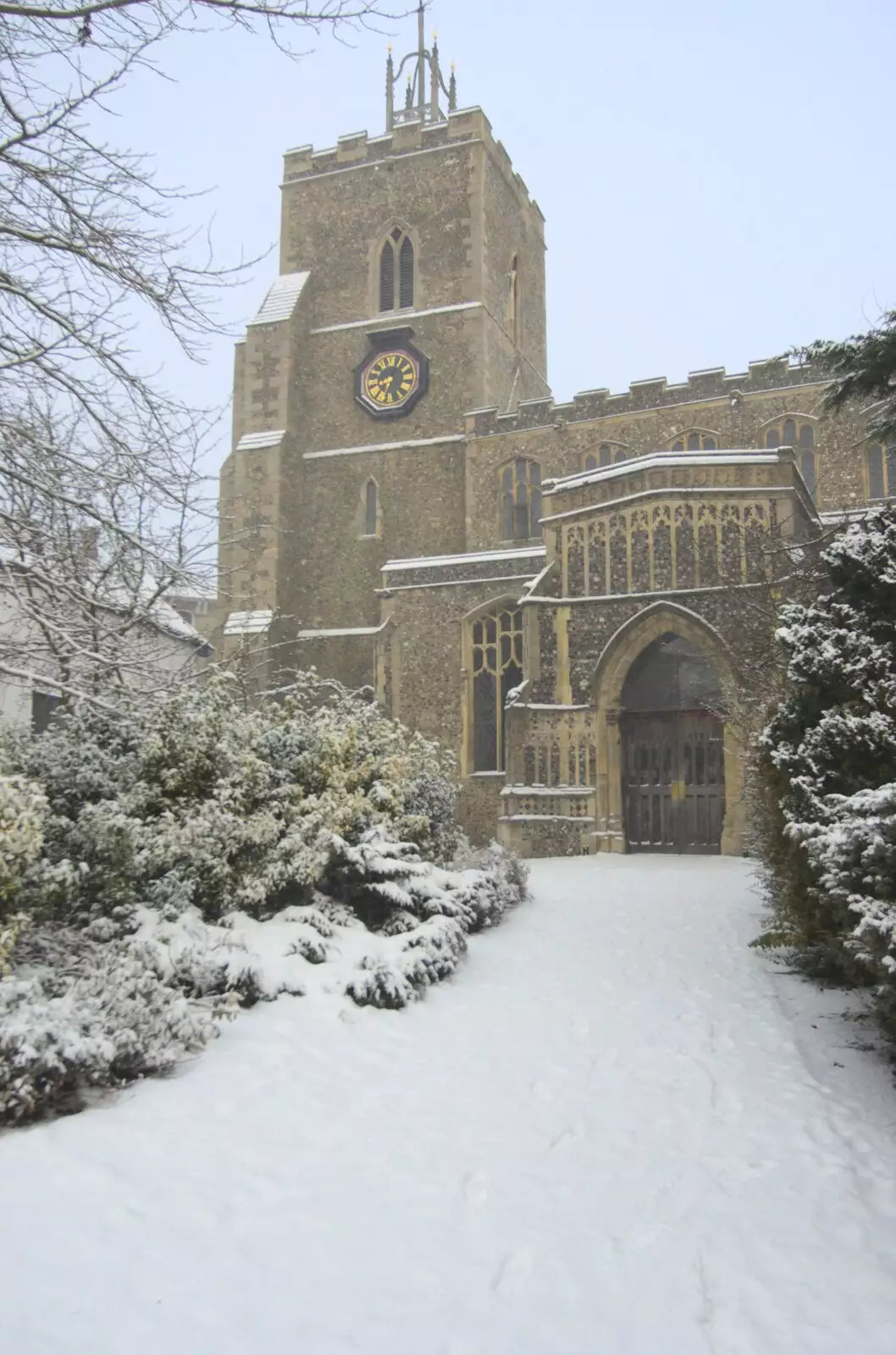 The Church of St. Mary, from A Snowy Miscellany, Diss, Norfolk - 9th January 2010