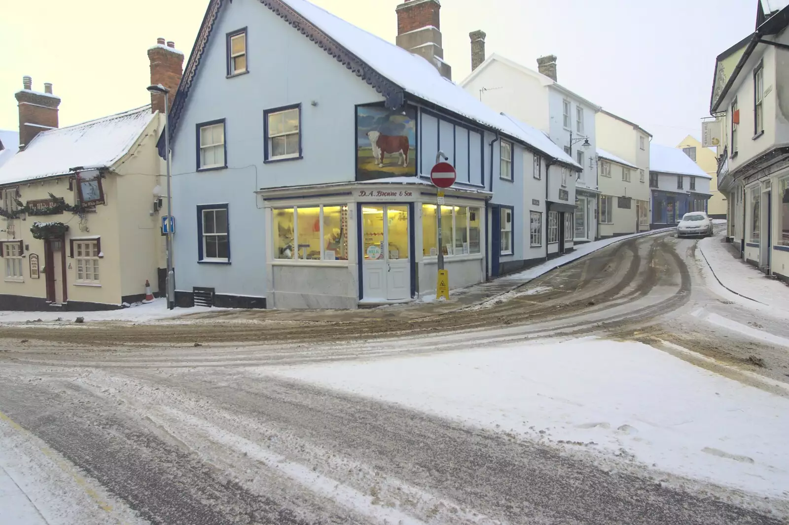 Browne's the butchers is already up and open, from A Snowy Miscellany, Diss, Norfolk - 9th January 2010