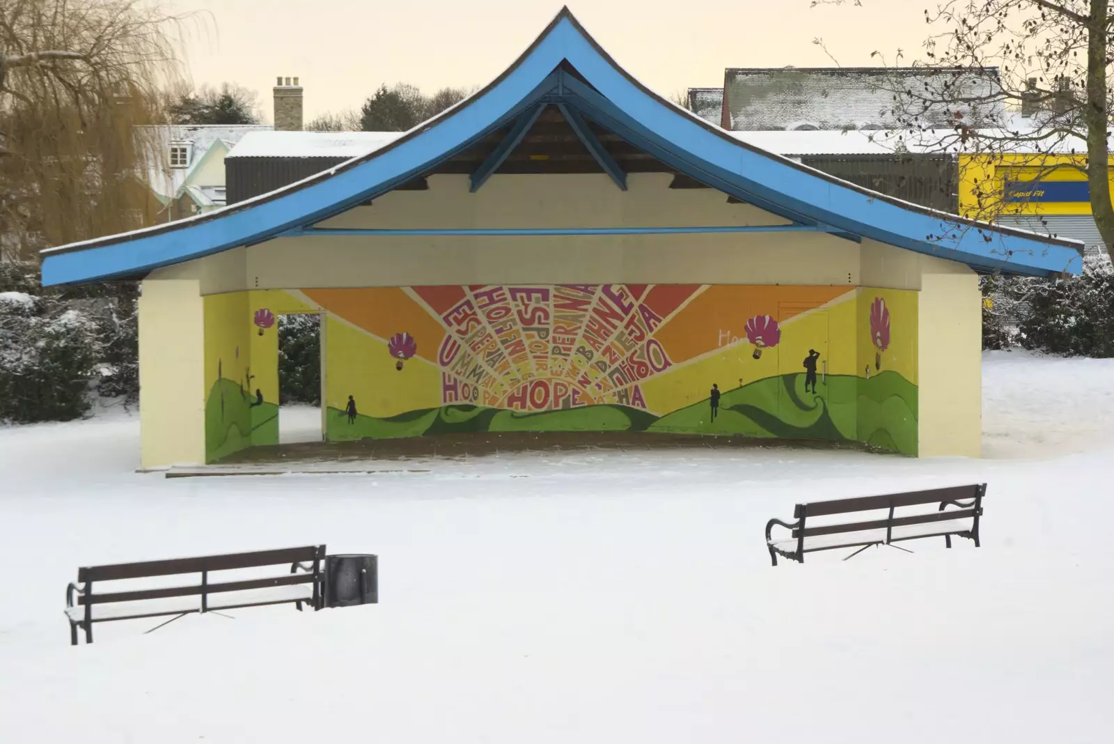 The deserted bandstand, from A Snowy Miscellany, Diss, Norfolk - 9th January 2010