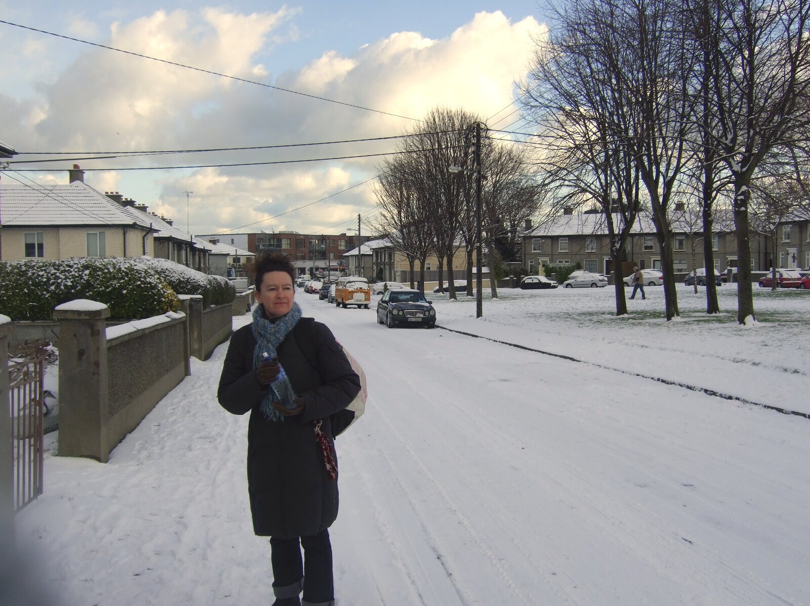 Evelyn on a snowy street from Fred in Monkstown, County Dublin, Ireland - 2nd February 2010