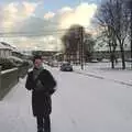 Evelyn on a snowy street, Fred in Monkstown, County Dublin, Ireland - 2nd February 2010